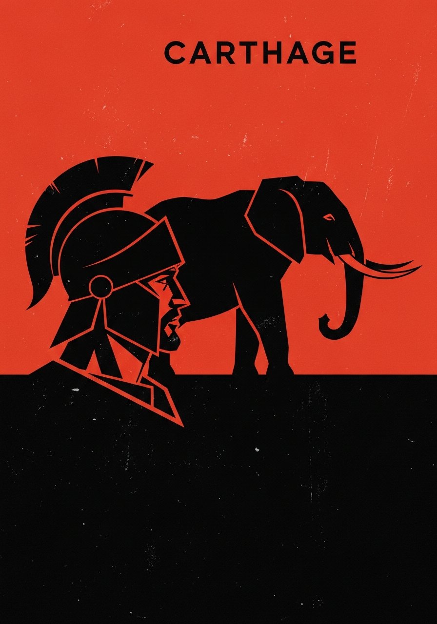 Affiche minimaliste terracotta créée par l'IA HannibalAi.