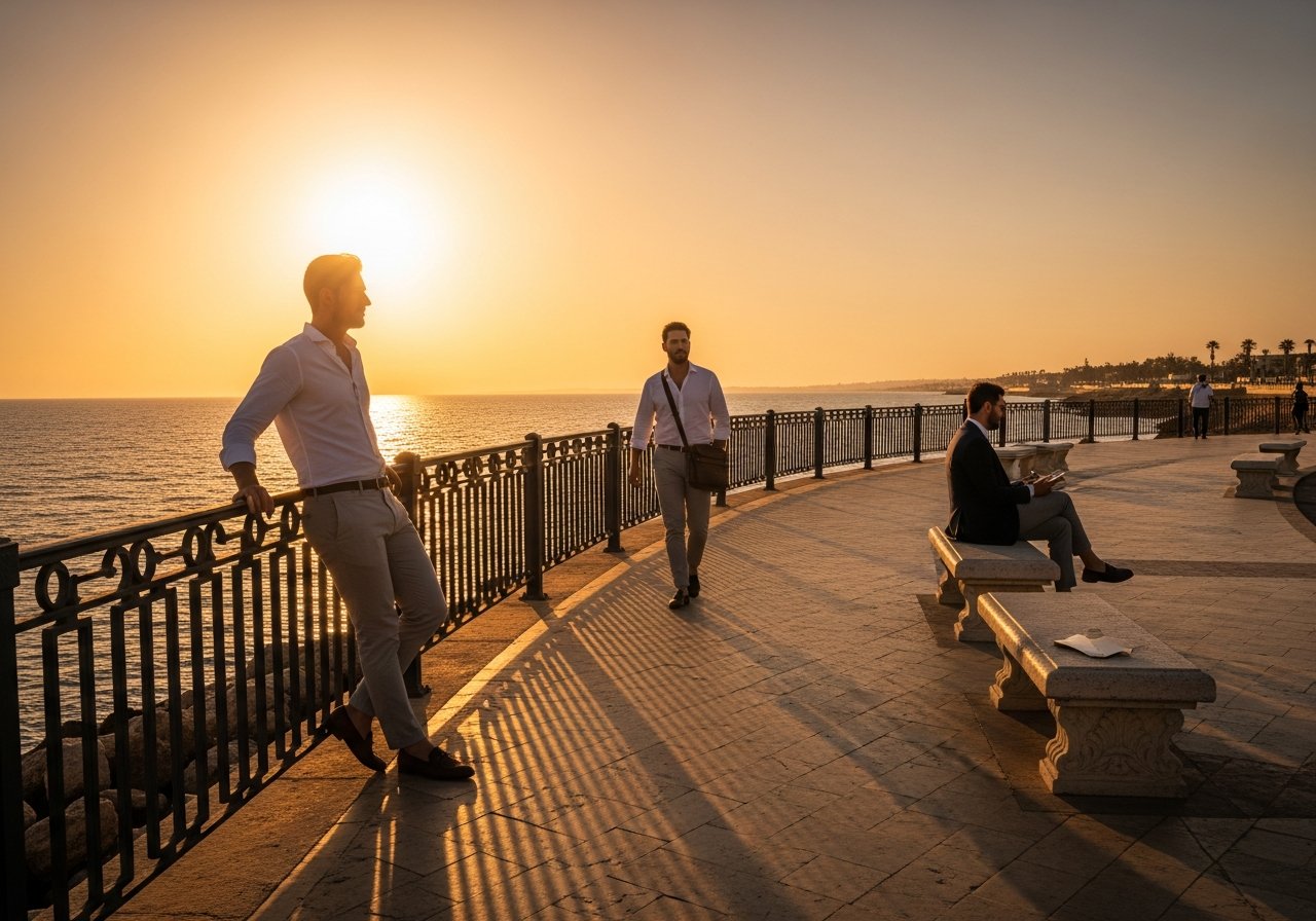 Même photo après retouche par l'IA HannibalAi : suppression d'arrière-plan et coucher de soleil ajouté.